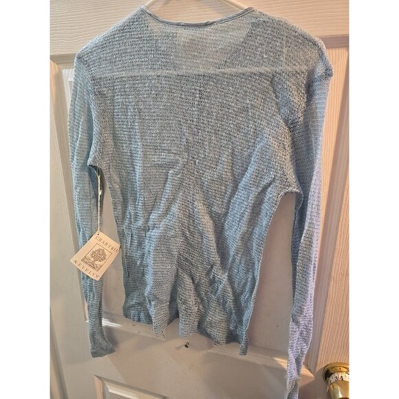 crabtree evelyn NWT Mohair, Wool, Silk Blend Cardigan Sweatee Dusty Blue. Medium - Picture 13 of 15